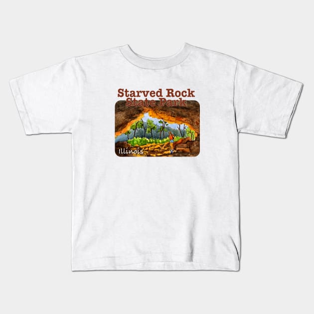 Starved Rock State Park, Illinois Kids T-Shirt by MMcBuck